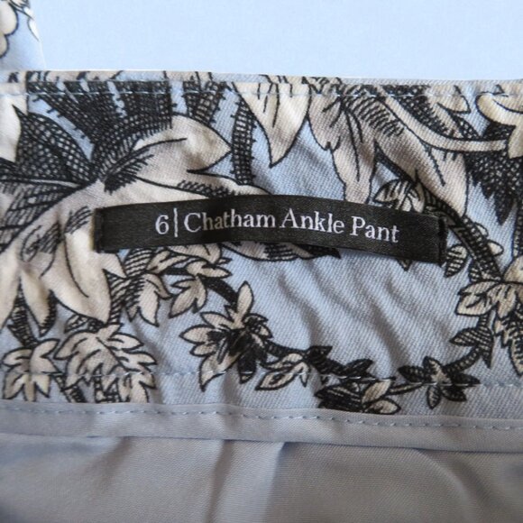 Talbots Chatham Ankle Pants, Size 6, Blue/Black/White Floral Print - EUC - Picture 5 of 7